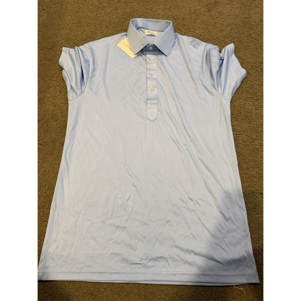 Collars And Co Mens Short Sleeve Polo Blue Size Large Tall NWT